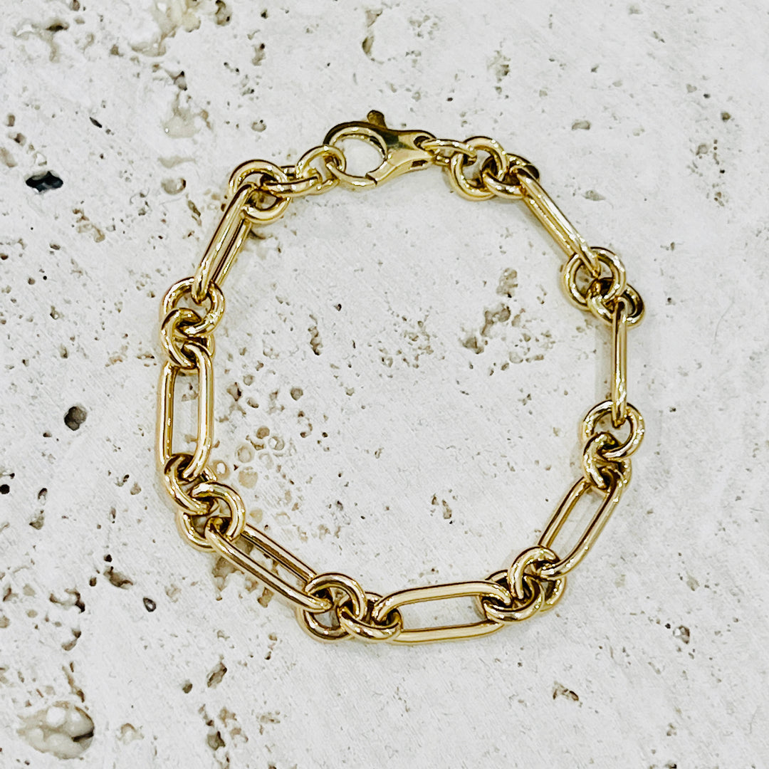 Amber Large 14K Chain Link Bracelet