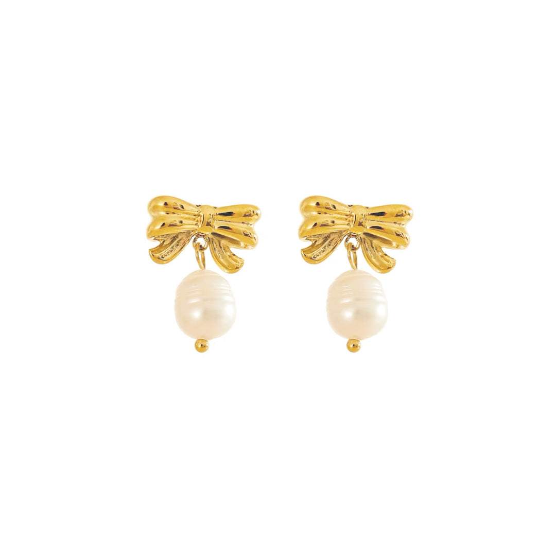 Penny Bow Pearl Earrings