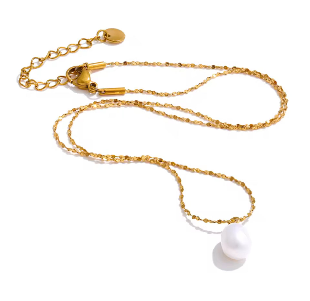 Camiile Drop Pearl Necklace