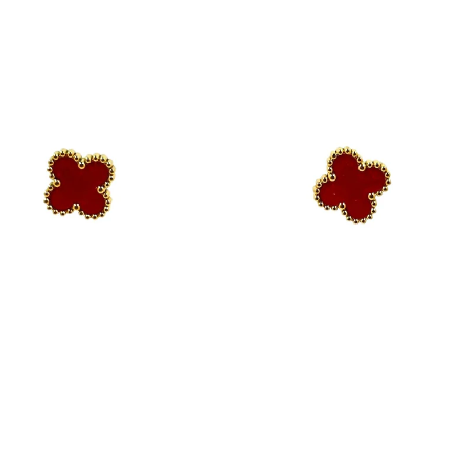 14K Clover Ball Back Earrings
