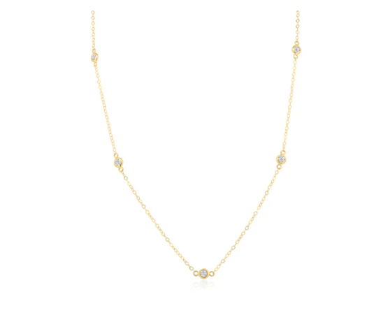 Anastasia Bezel Station 14K Necklace
