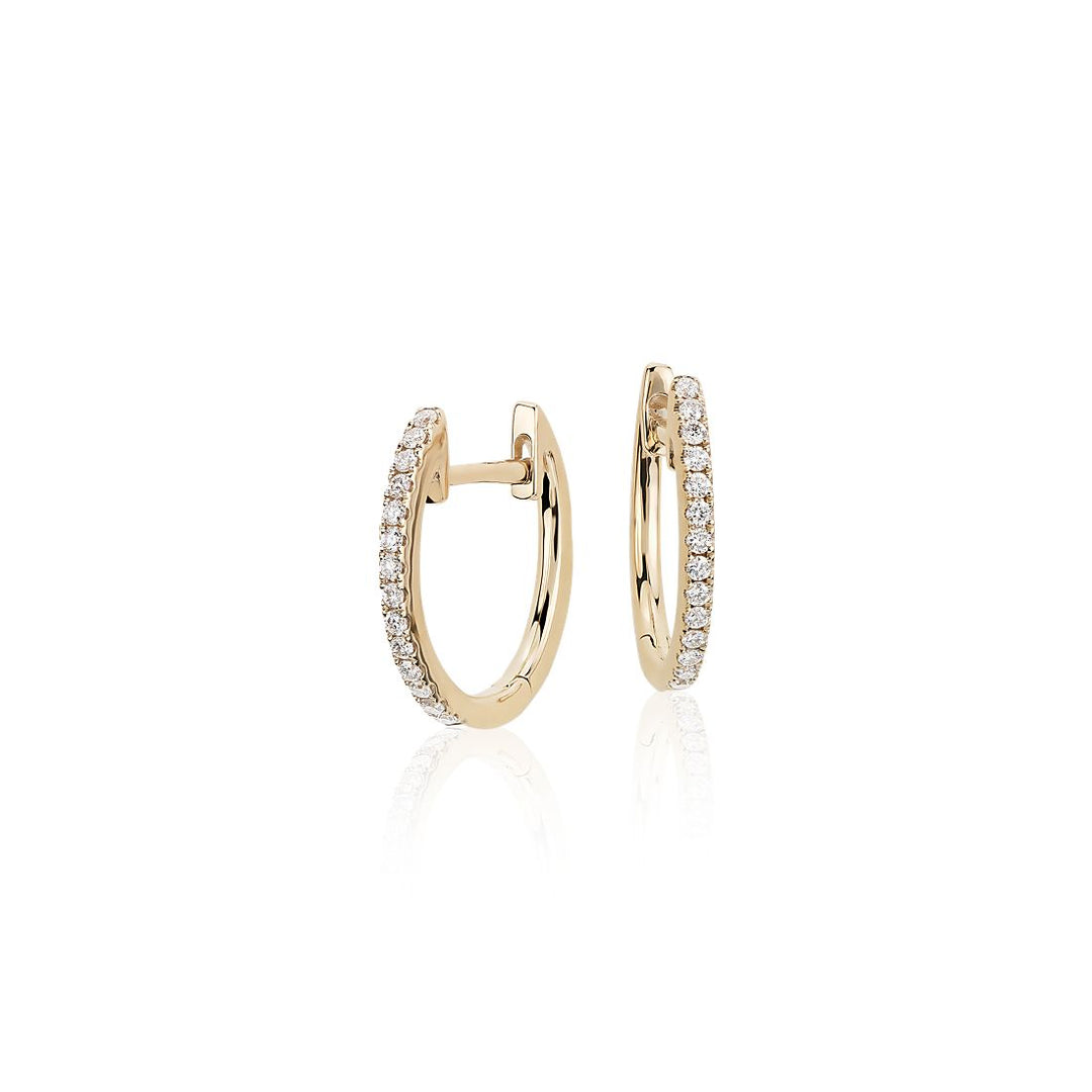 Therra 14K Diamond Hoop Earrings