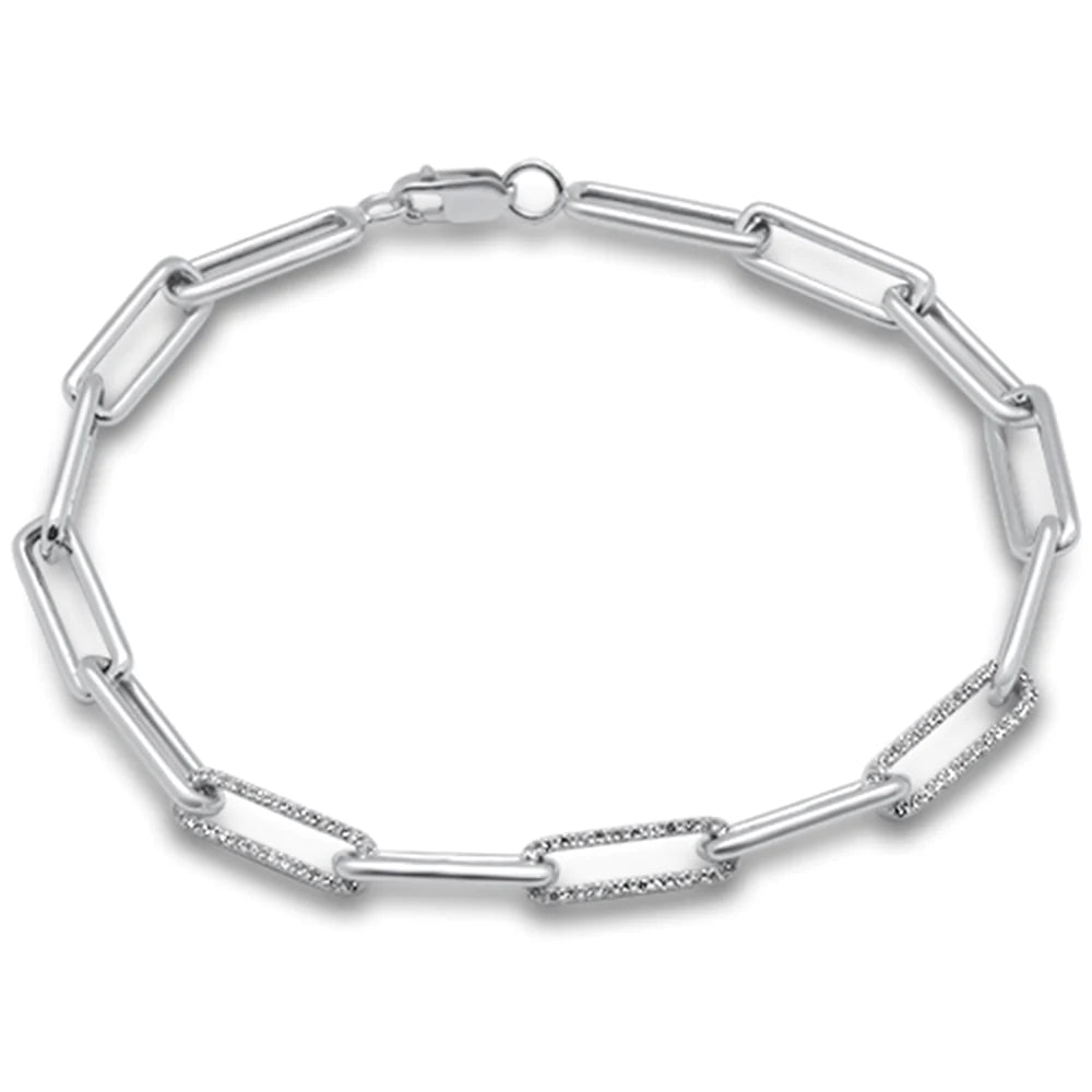Marina 14K WG Paperclip Bracelet