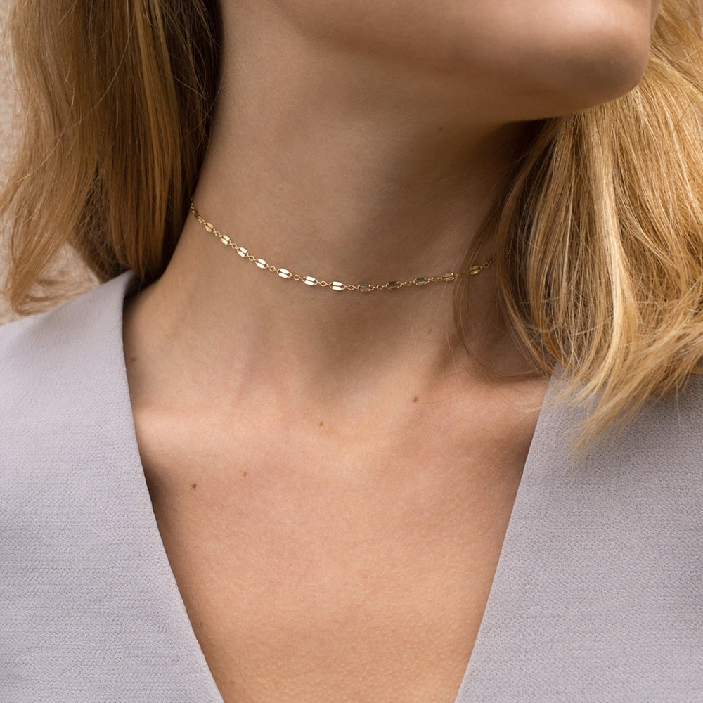 Mirror Chain Necklace 14K Yellow Gold / 26