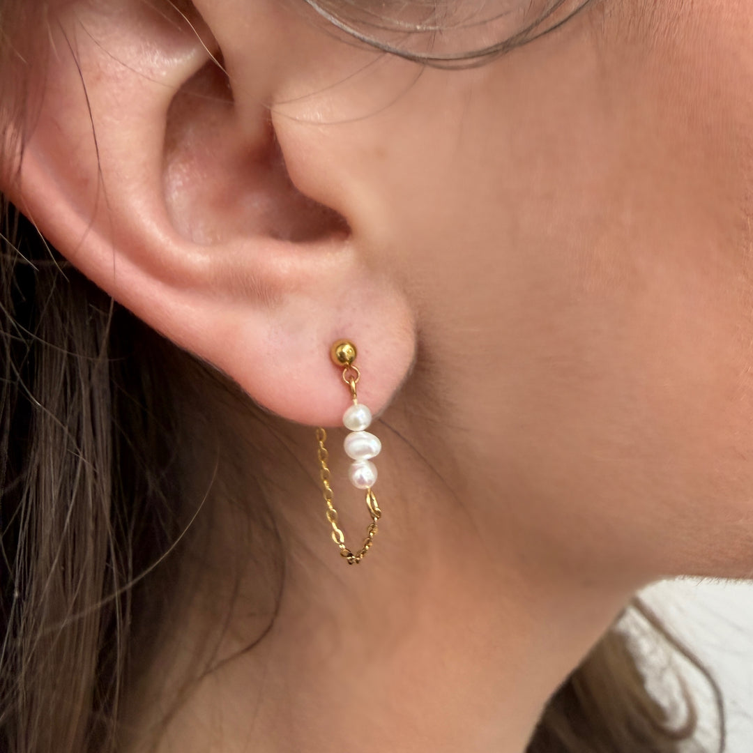 Iris  Drop Pearl Earrings
