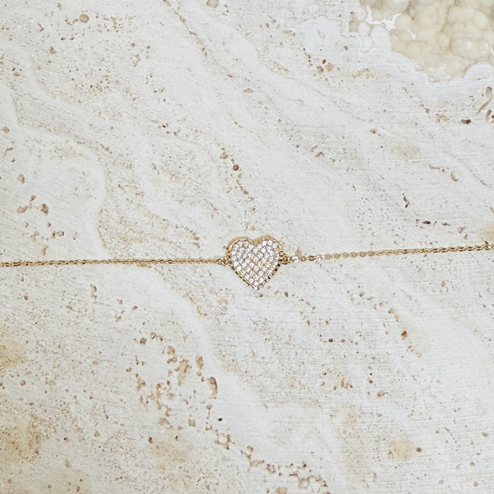 Almafi 14K Pavé Heart Bracelet