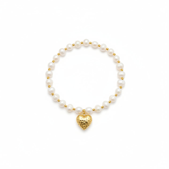 Dahlia Pearl & Heart Bracelet