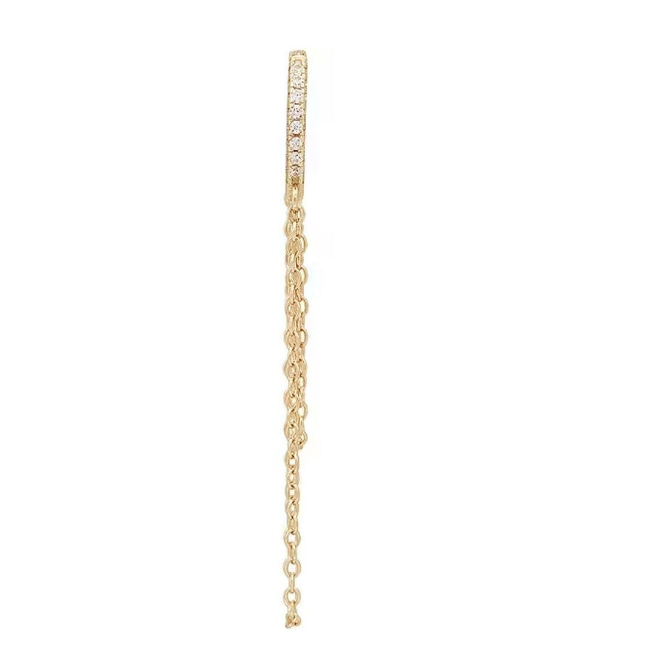 Delmin 14K Diamond Huggies