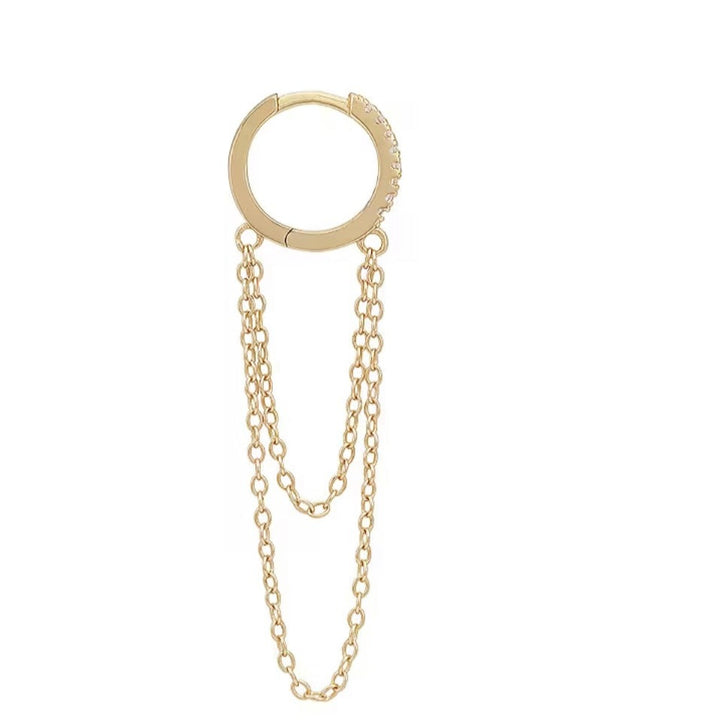 Delmin 14K Diamond Huggies