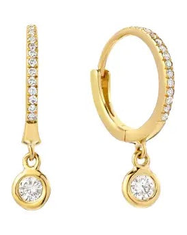 Talina 14K Diamond Bezel Huggies