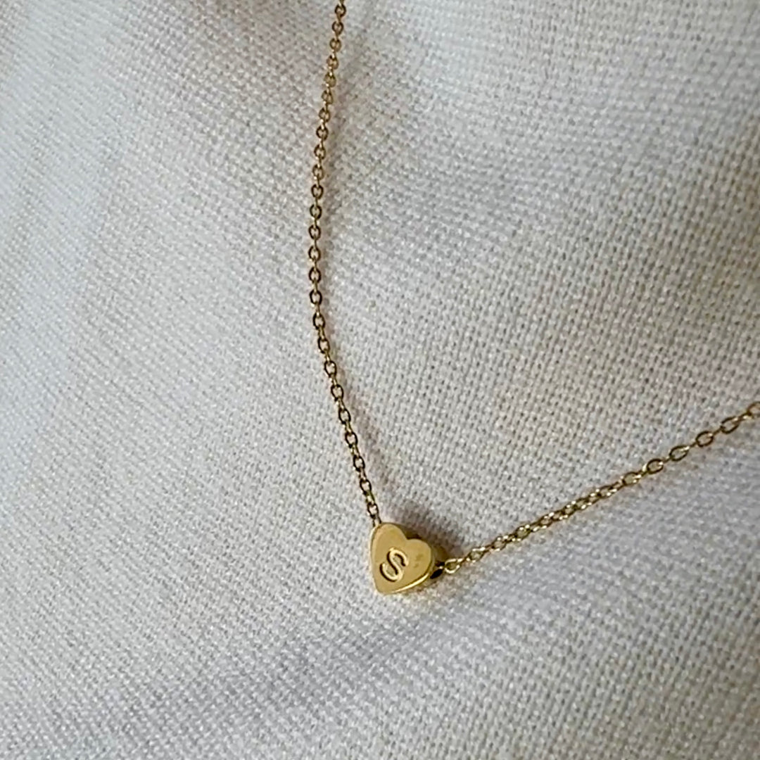 Lara Heart Initial Necklace