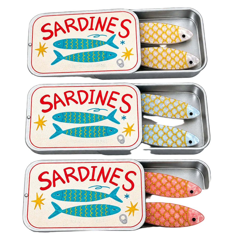 Sardine Hair Clips and Case