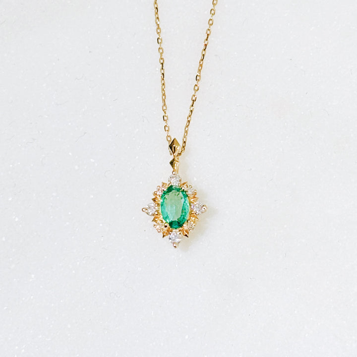 Demeia Emerald & Diamond Necklace