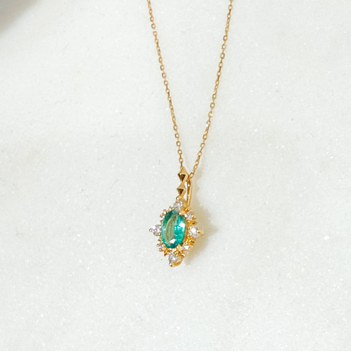 Demeia Emerald & Diamond Necklace