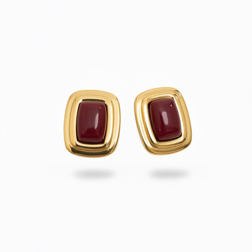 Adriana Red Enamel Earrings