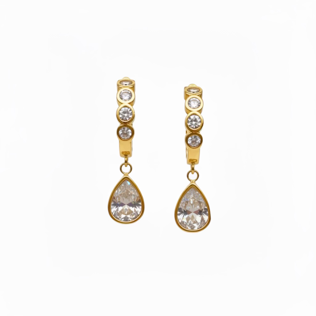 Celia Drop Diamond Huggies