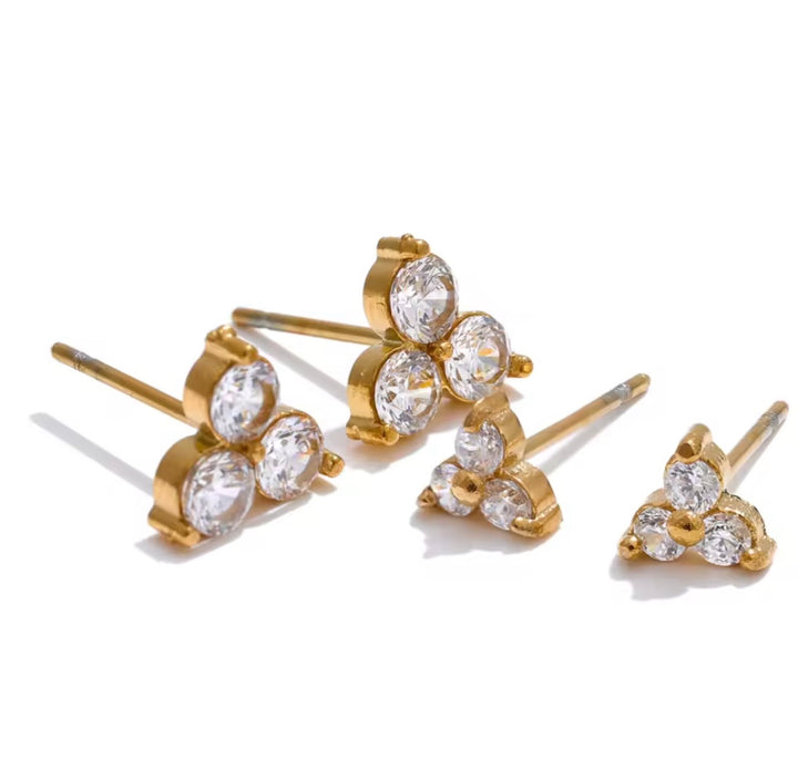 Cassi 3 Stone Earrings