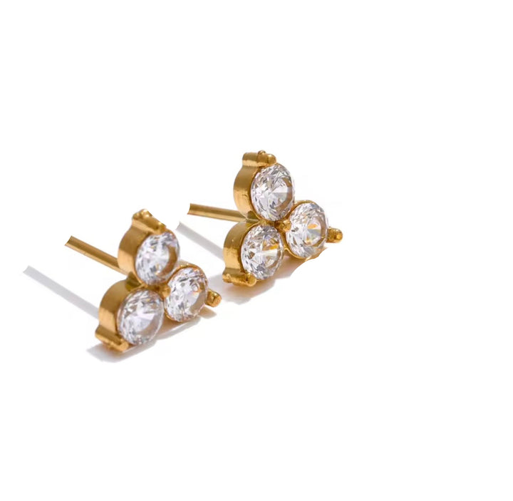 Cassi 3 Stone Earrings