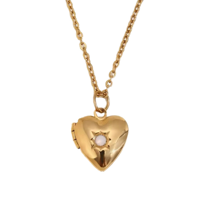 Alma Heart Locket & Birthstone Necklace
