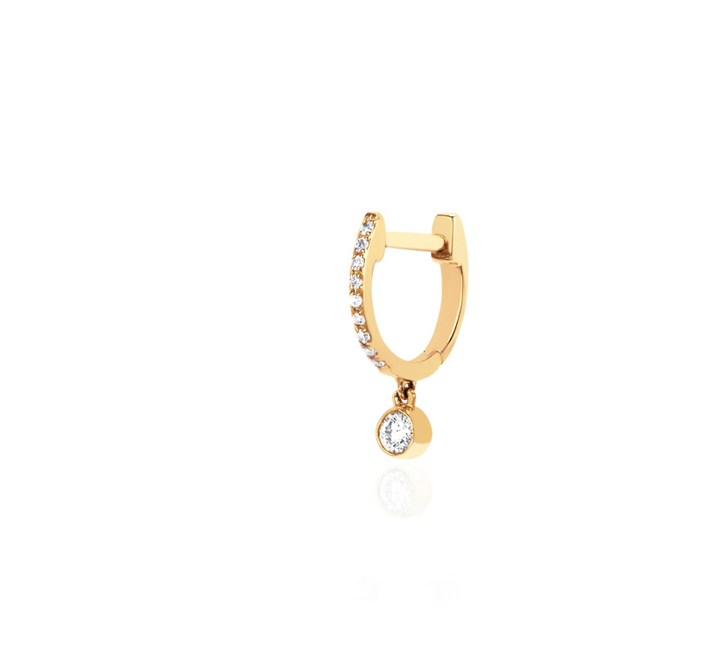Talina 14K Diamond Bezel Huggies