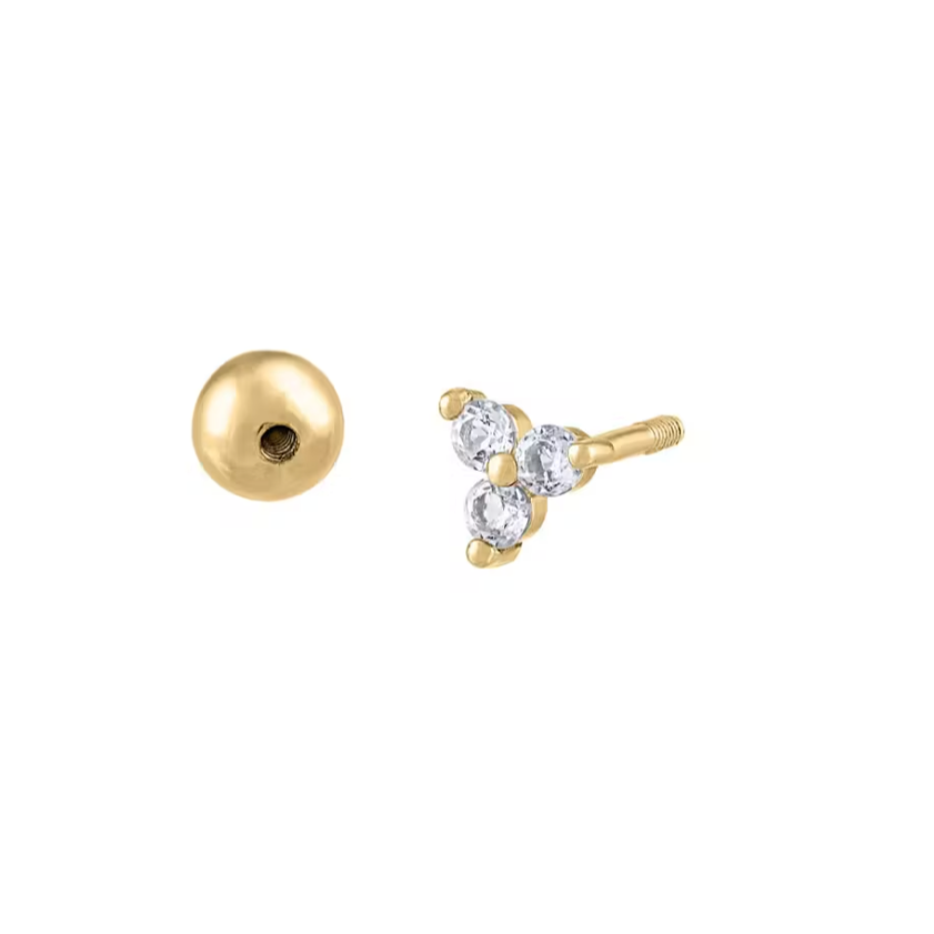 14K Ball Back Earrings