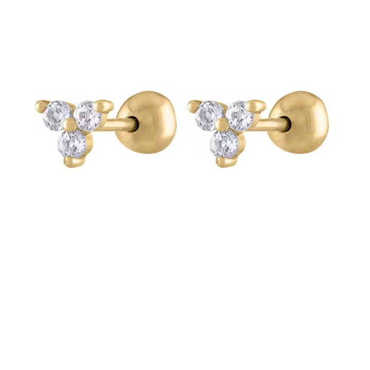 14K Ball Back Earrings
