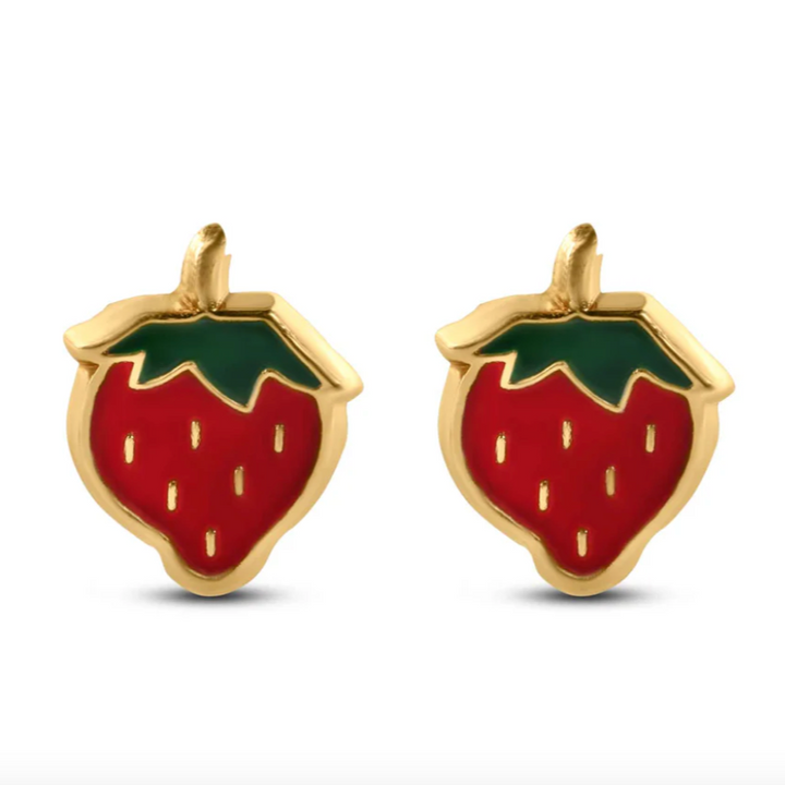 14K Fruit Ball Back Earrings
