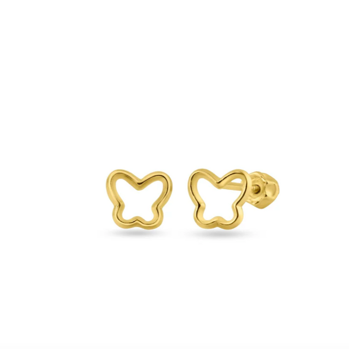 14K Butterfly Ball Back Earrings