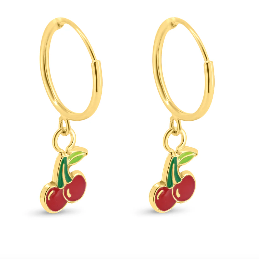 14K Fruit Ball Back Earrings