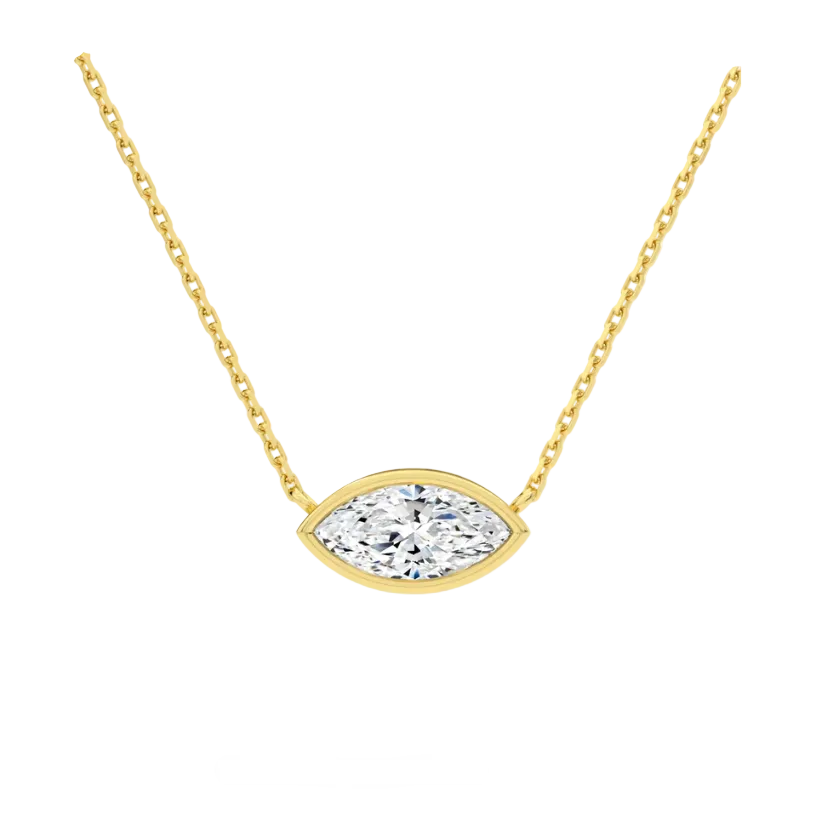 Alora Marquise Bezel Solitaire Necklace
