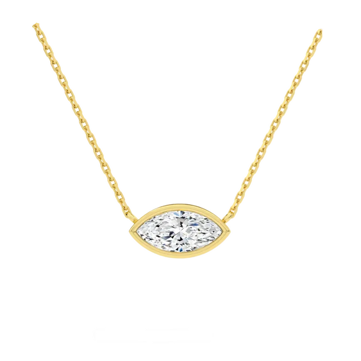 Alora Marquise Bezel Solitaire Necklace
