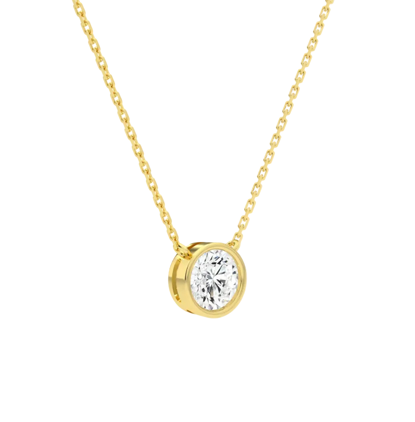 Alora Round Bezel Solitaire Necklace