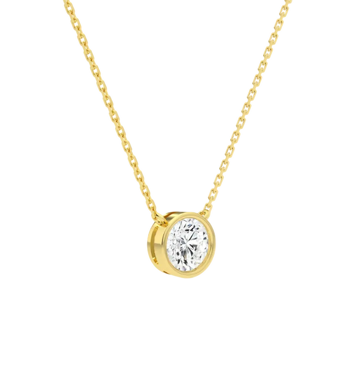 Alora Round Bezel Solitaire Necklace