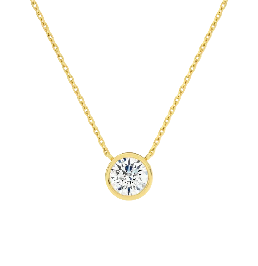 Alora Round Bezel Solitaire Necklace