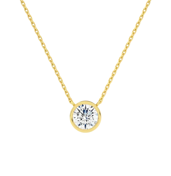 Alora Round Bezel Solitaire Necklace