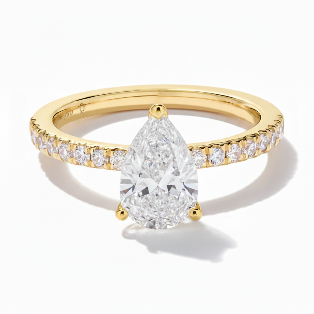 Bella 1CT Pearl Shape LBG Diamond Ring