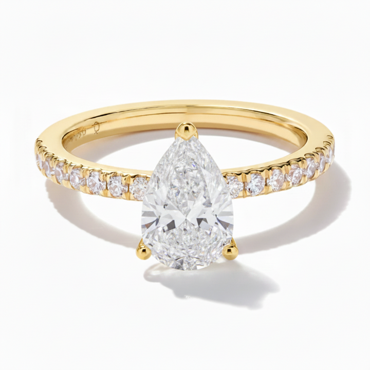 Bella 1CT Pearl Shape LBG Diamond Ring