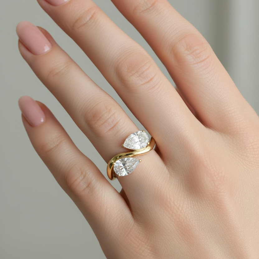 Marley Toi & Moi 2CT Marquise & Pear LBG Diamond Ring