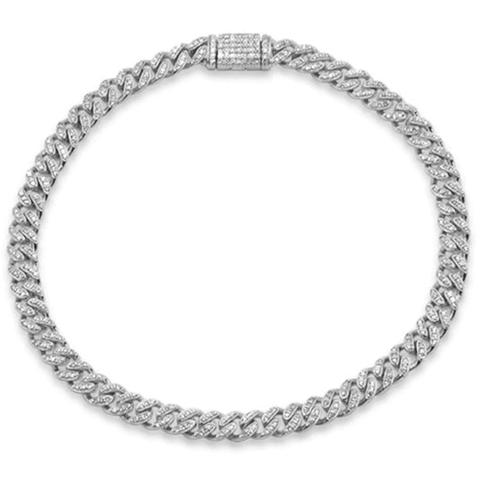 Alexa 14K WG Diamond Cuban Bracelet