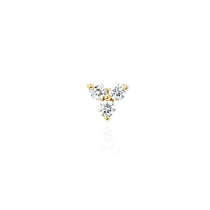 Trini 14K 3 Diamond Earring