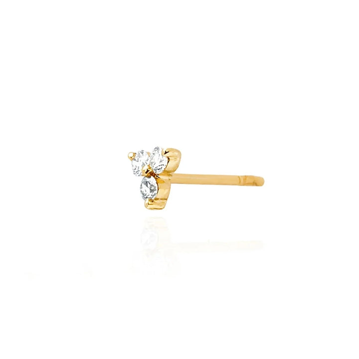 Trini 14K 3 Diamond Earring