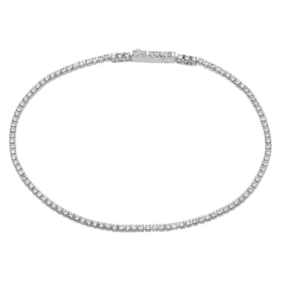 18K White Gold Simulated Diamond Tennis Bracelet – Amy and Annette